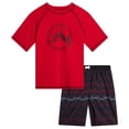 thumbnail image 1 of iXtreme Boys Rash Guard Set - 2 Piece UPF50+ Quick Dry Short Sleeve Swim Shirt & Swim Trunks for Boys, 1 of 7