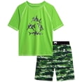 thumbnail image 1 of iXtreme Boys Rash Guard Set - 2 Piece UPF50+ Quick Dry Short Sleeve Swim Shirt & Swim Trunks for Boys, 1 of 7