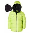 thumbnail image 1 of iXtreme Toddler's Reflective Puffer Coat & Black Beanie Set Neon Yellow 2T NWT, 1 of 10