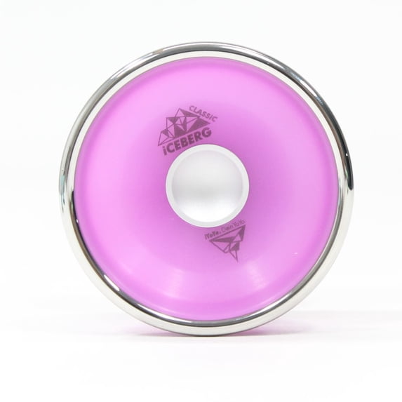 iYoYo iCEBERG CLASSiC Yo-Yo- Precision Machined Polycarbonate Core Combined with Stainless Steel Weight Rings (Glow in the Dark Purple with Silver Rings)