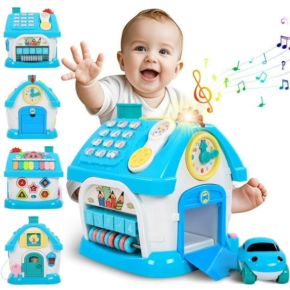 iYofe Montessori Learning Toys for 1 Year Old Girls & Boys, 8-in-1 Musical Activity Cube with Sound & Lights - First Birthday Gifts Green