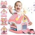 thumbnail image 1 of iYofe Montessori Learning Toys for 1 Year Old Girls & Boys, 8-in-1 Musical Activity Cube with Sound & Lights - First Birthday Gifts Pink, 1 of 8