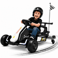 thumbnail image 1 of iYofe 12V Ride on Car for Kids, 360° Spin Drift Racing Go Kart with Powered PU Glowing Wheels, Water Spray Effect with Light, Music, Electric Ride On Toys for Boys Girls Age 3-8, White, 1 of 8