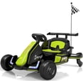 thumbnail image 1 of iYofe 12V Ride on Car for Kids, 360° Spin Drift Racing Go Kart with Powered PU Glowing Wheels, Water Spray Effect with Light, Music, Electric Ride On Toys for Boys Girls Age 3-8, Green, 1 of 8