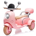 thumbnail image 1 of 12V Two Motors Kids Ride On Electric Motorcycle, 2 Seater Three Wheel Ride On Toy with Adult Flip Seat, Bluetooth Music, USB, LED Headlight, Oversized Trunk, Ride On Motorcycle for Kids 3-6,, 1 of 9