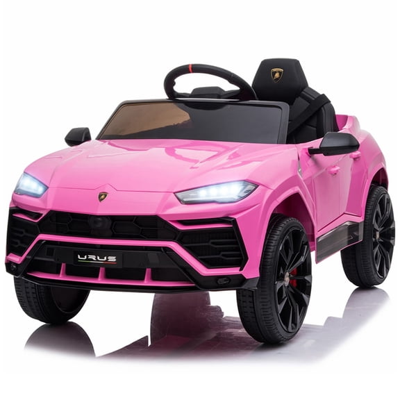 iYofe 12V Kids Electric Cars, Licensed Lamborghini Urus Battery Powered Ride On Cars with Remote Control, Music, USB, Lights, Toddler Ride On Toys for 3+Years Olds Girls Boys, Pink