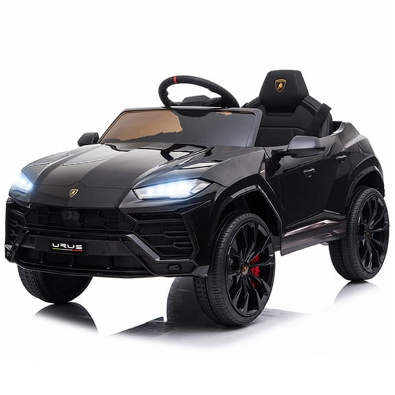 iYofe 12V Kids Electric Cars, Licensed Lamborghini Urus Battery Powered Ride On Cars with Remote Control, Music, USB, Lights, Toddler Ride On Toys for 3+Years Olds Girls Boys, Black