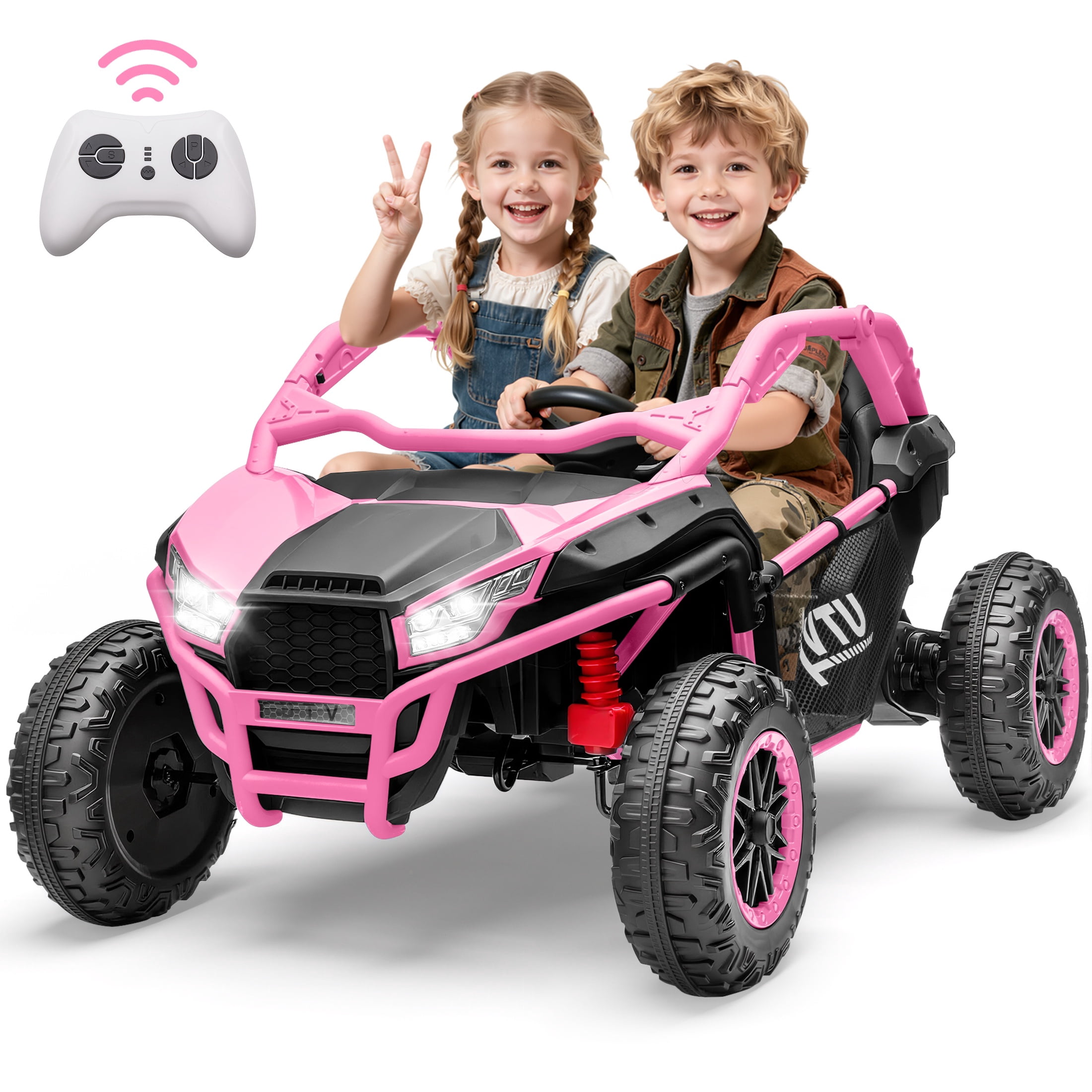 24V Ride on Toy Cars 2 Seater, Kids Ride on UTV Cars with Remote ...