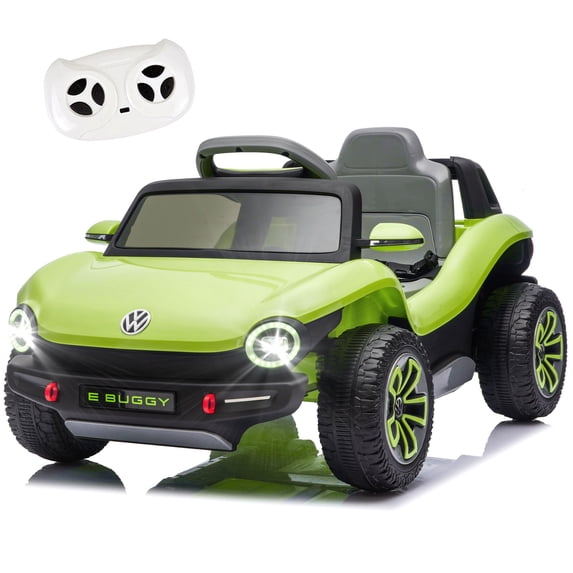 12V Ride on Toys, Licensed Volkswagen Beetle Powered Ride on Cars with Remote Control, Bluetooth, Music, USB Ports, LED Lights, 4 Wheels Suspension, Electric Car for Kids Boys Girls Ages 2-5, Green
