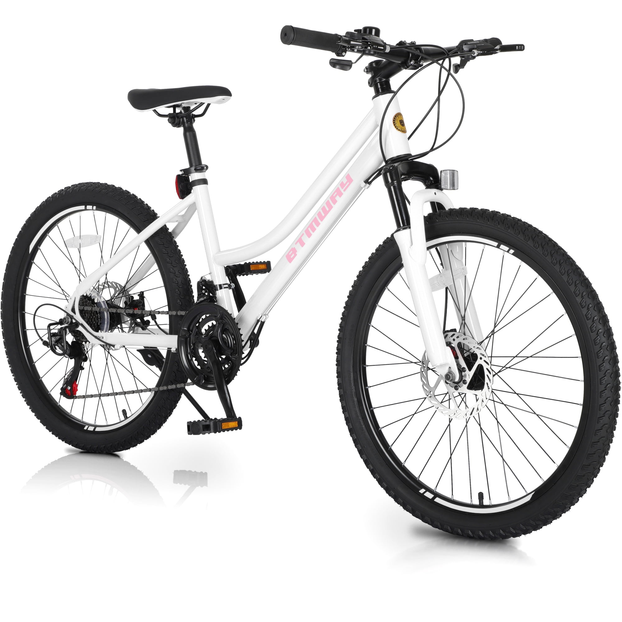 iYofe 24 Kids Mountain Bike Boys Girls 9 12 Years Disc Brake 85 Assembled Pink Walmart