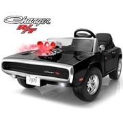 iYofe 24V 2 Seater Licensed 1970 Dodge Charger R/T Powered Ride on Cars, Kids Electric Toys Car with Remote Control, 4 Wheels Spring Suspension, Black