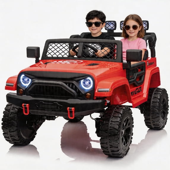 iYofe 24V 2 Seater Ride on Car Truck for Kids, Kids' Electric Vehicles W/ Parent Control, Bluetooth, Led Lights, 24 Volt Ride on Toys for Boys Girls, Kids Cars to Drive Four Wheelers Battery Powered