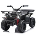thumbnail image 1 of iYofe 24V Big Kids Ride on ATV Quad, Electric 4 Wheeler for Kids 3-6 with Battery Display, Anti-Slip Tires, LED Headlights, Bluetooth, MP3, Storage Racks, Gifts for Birthday & Christmas, Black, 1 of 12