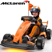 24V Electric Go Kart for Kids, McLaren Powered Drift Racing Go Cart W/ 400W Motor, Adjustable Seat, Kids Race Pedal Ride on Car Toy for Boy Girl