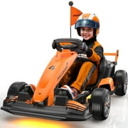 24V Electric Go Kart for Kids, McLaren Powered Drift Racing Go Cart W/ 400W Powerful Motor, 3 Levels Adjustable Seat, Kids Race Pedal Go Karting Car Rear Wheel Drive Ride on Car Toy for Boy Girl