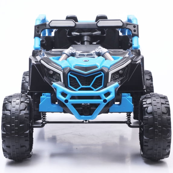 iYofe 24V Ride on Toys for Big Kids, 2 Seater Kids Electric Car W/Parent Remote, 4 Wheeler Suspension, Bluetooth, Music, Led Light, Kids' Electric Vehicles for Girls Boys 4-8, Blue, Battery Powered