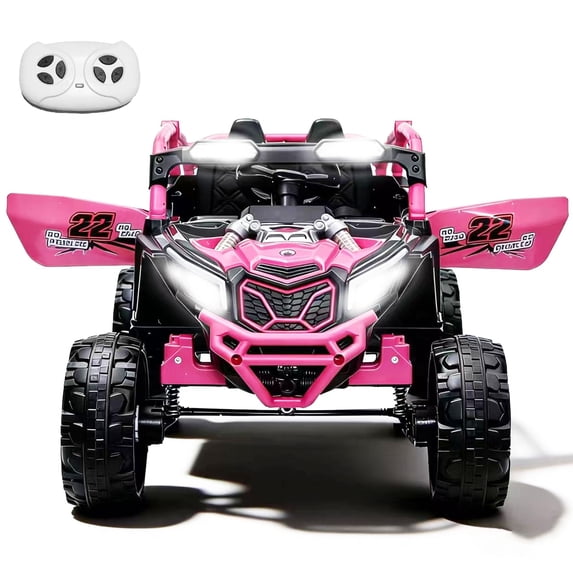iYofe 24V Ride on Toys for Big Kids, 2 Seater Kids Electric Car W/Parent Remote, 4 Wheeler Suspension, Bluetooth, Music, Led Light, Kids' Electric Vehicles for Girls Boys 4-8, Pink, Battery Powered