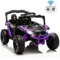 thumbnail image 1 of iYofe 24V Powered Ride on Toys with Remote Control, Kids Ride on Car UTV for Boys Girls Ages 3-5, Ride on Vehicles Electric Cars for Kids with Bluetooth, Music, LED Light, 4 Wheels Suspension, Purple, 1 of 9