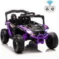 thumbnail image 1 of 24V Powered Ride on Toys with Remote Control, Kids Ride on Car UTV for Boys Girls Ages 3-5, Ride on Vehicles Electric Cars for Kids with Bluetooth, Music, LED Light, 4 Wheels Suspension, Purple, 1 of 9