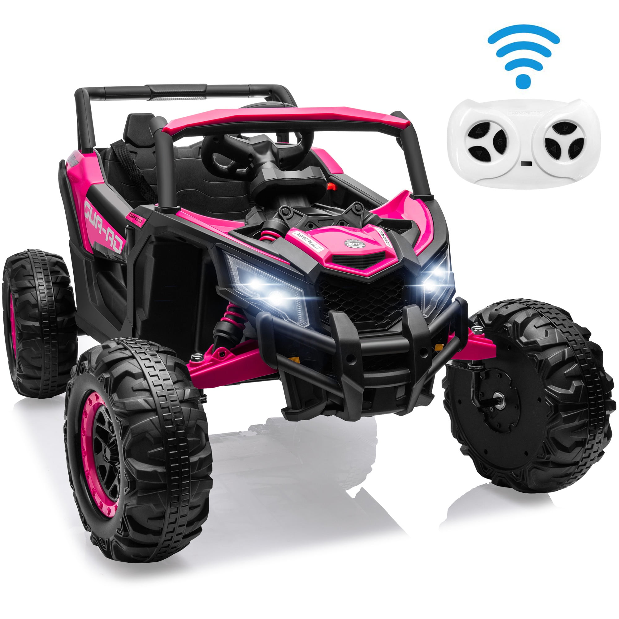 Pink 24V Kids Ride-On UTV with Bluetooth and LED Lights