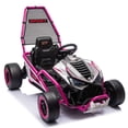thumbnail image 1 of 24v Ride on Toys for Big Kids, 400w 7.5 Mph Electric Go Kart W/Front Eva Wheel, Music & Lights, Suspension, Bluetooth, 5 Point Harness, Kids Electric Car Pink, 1 of 9