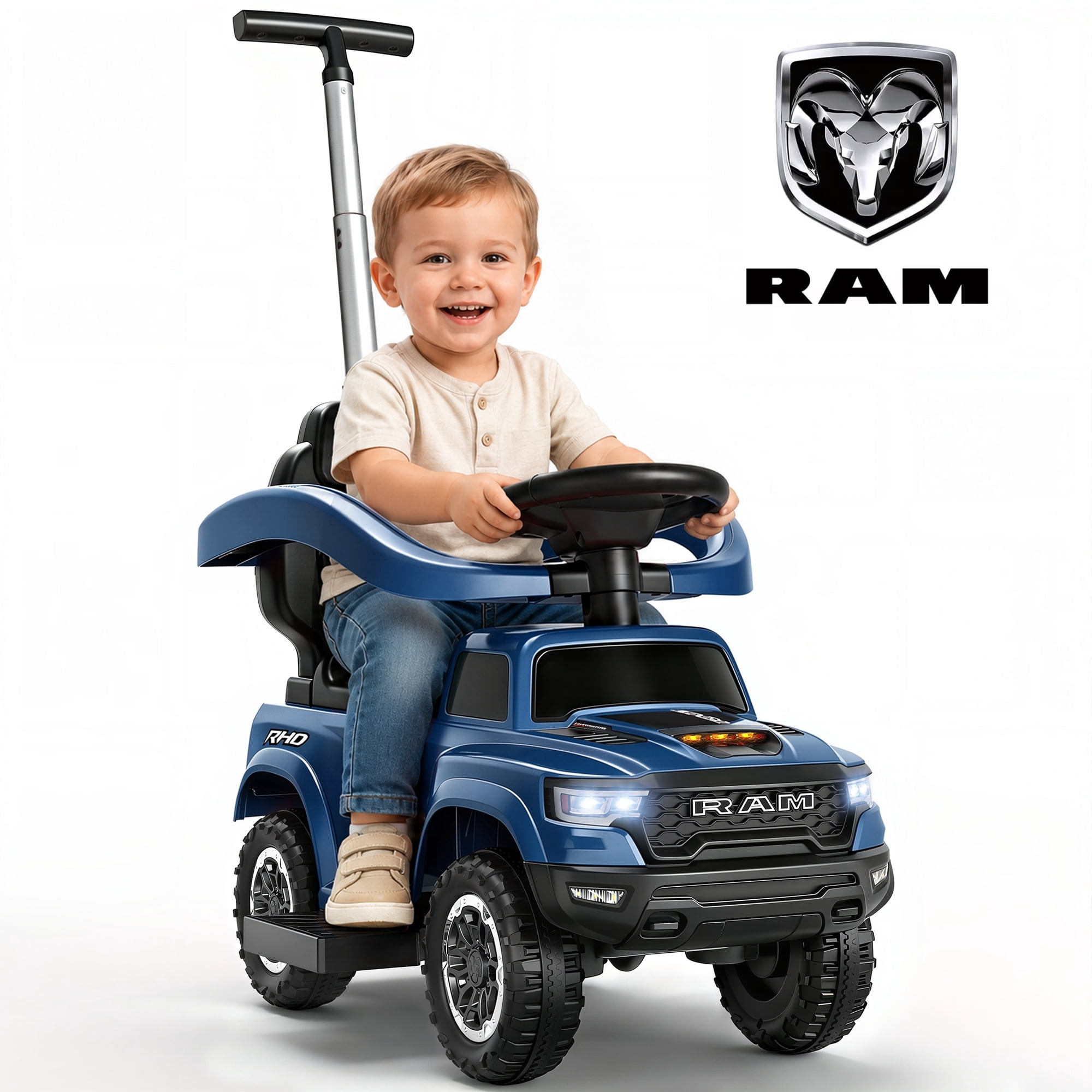 Safety Railing Boots iYofe 3-in-1 Push Car for Toddlers Ages 1-3, Licensed RAM 1500 Ride On ...