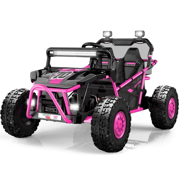 iYofe 36V Electric Ride On Car, 400W 2 Seater Powered Ride on Toy for Big Kids with Bluetooth, Up to 8 MPH, Real Wheels Spring Suspension, Pink