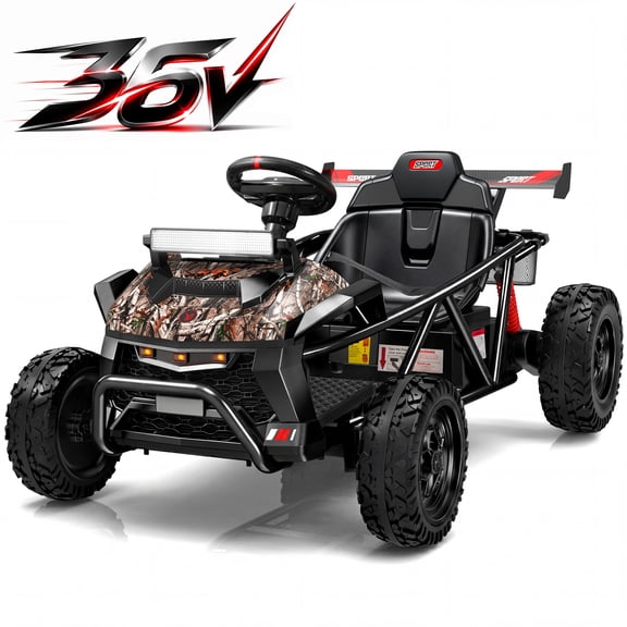 iYofe 36V Electric Ride on Car, 500W Electric Car for Kids with EVA Wheel, Max Speed 9 MPH, Spring Suspension, Adjustable Seat, Bluetooth, Powered Ride on Toys for Big Kids Boys Girls, Black