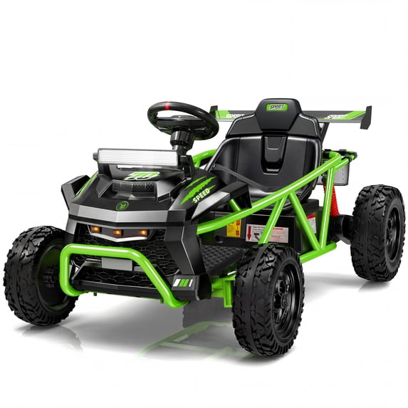 iYofe 36V Electric Ride on Car, 500W Electric Car for Kids with EVA Wheel, Max Speed 9 mph, Spring Suspension, Adjustable Seat, Bluetooth, Powered Ride on Toys for Big Kids Boys Girls, Green