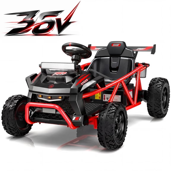 iYofe 36V Electric Ride on Car, 500W Electric Car for Kids with EVA Wheel, Max Speed 9 MPH, Spring Suspension, Adjustable Seat, Bluetooth, Powered Ride on Toys for Big Kids Boys Girls, Red