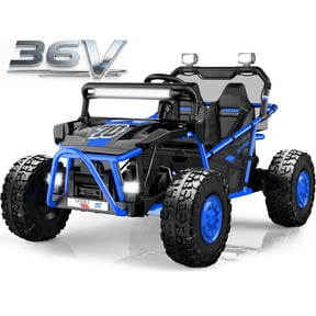 iYofe 36V Electric Ride on Car for Big Kids, 2 Seater Powered Ride on Vehicle for Boys Girls, Kids Electric Car with Bluetooth, FM Radio, Rear Wheel Spring Suspension, 5-8 MPH Speed, Blue