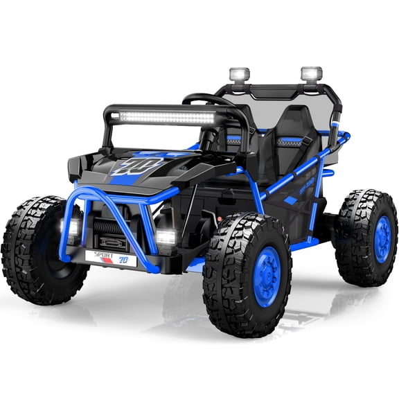 iYofe 36V 2 Seater Ride on Cars, Powered Ride on Toys for Big Kids, Kids Electric Cars with Bluetooth Music, FM Radio, Rear Wheel Spring Suspension, 5-8 MPH Speed, Blue
