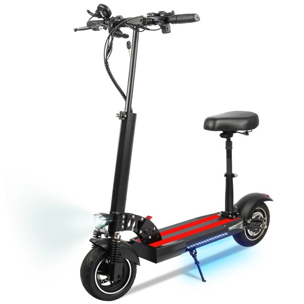 iYofe 500W Electric Scooter with Seat for Adult, 10" Foldable Commuting