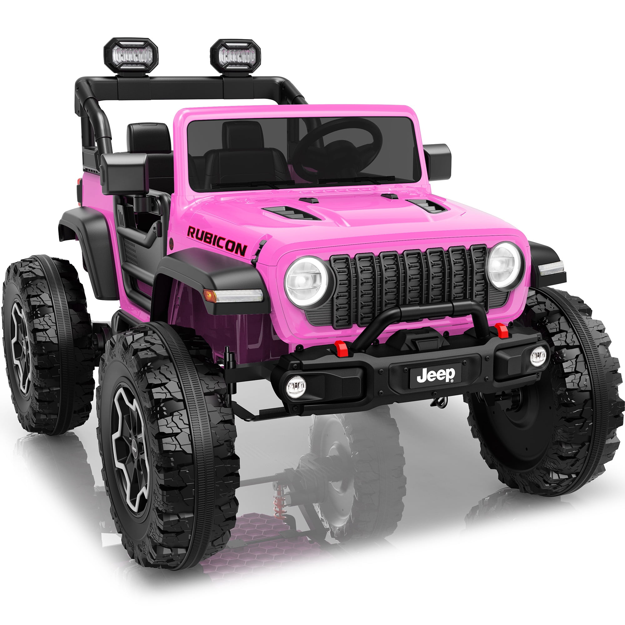 iYofe Jeep Wrangler Rubicon 24V 2 Seater Powered Ride on Car with ...