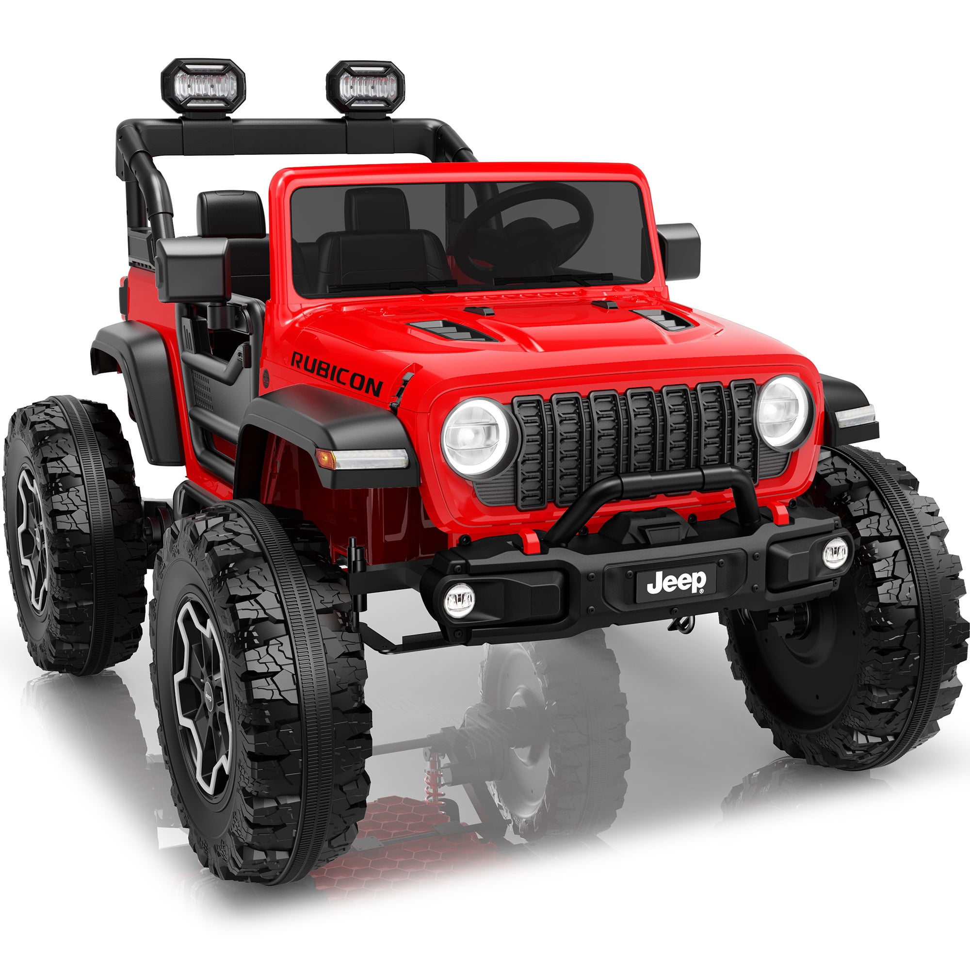 iYofe Jeep Wrangler Rubicon 24V 2 Seater Powered Ride on Car with ...