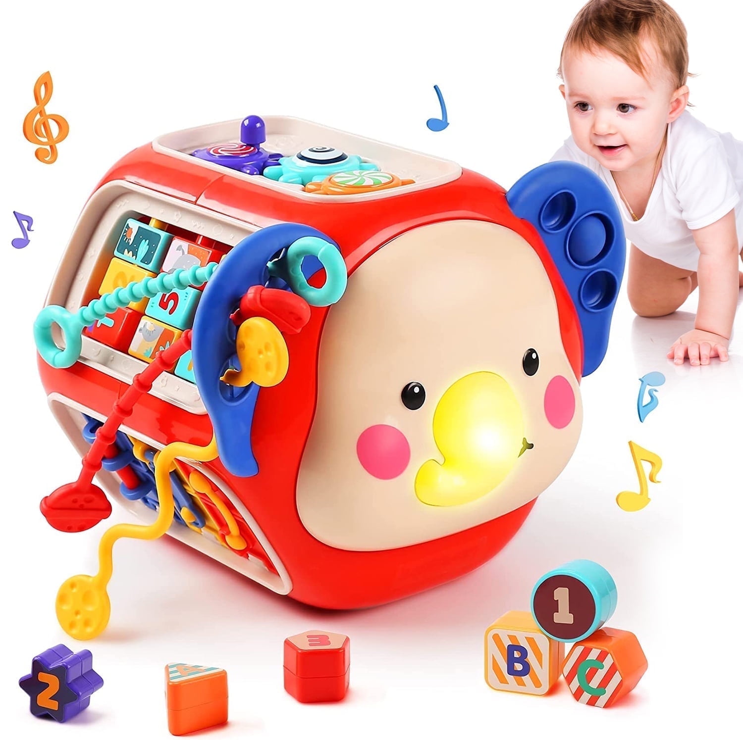 iYofe Kids Baby Activity Cube with Music 8-in-1 Montessori Toys