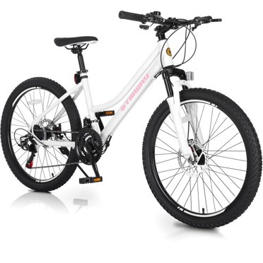 ZUKKA 24 Inch Kids Mountain Bike - 6 Speed Shimano, Dual Disc Brakes, High Carbon Steel, For Boys Girls Ages 9-12