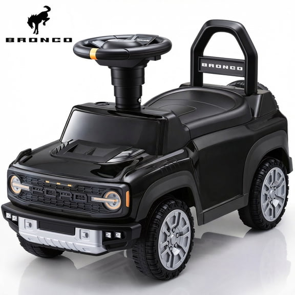 iYofe Kids Ride on Push Car 2 in 1, Ford Bronco Raptor Toddlers Ride on Push Toys with Horn, Music, Handle, Under Seat Storage, Ride on Toys for Toddlers 18 Months +, Black