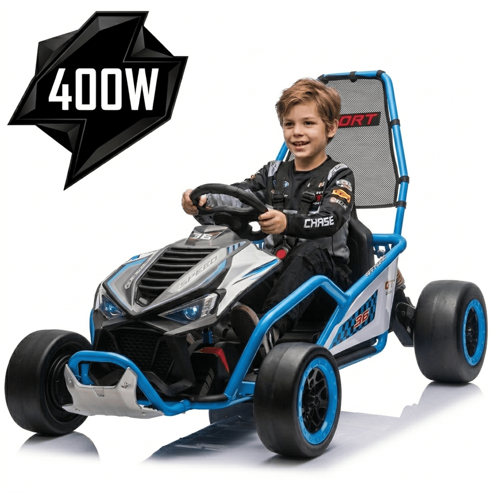 24V 400W Powered Ride on Cars, 2-IN-1 Kids Go Kart/Drift Car with