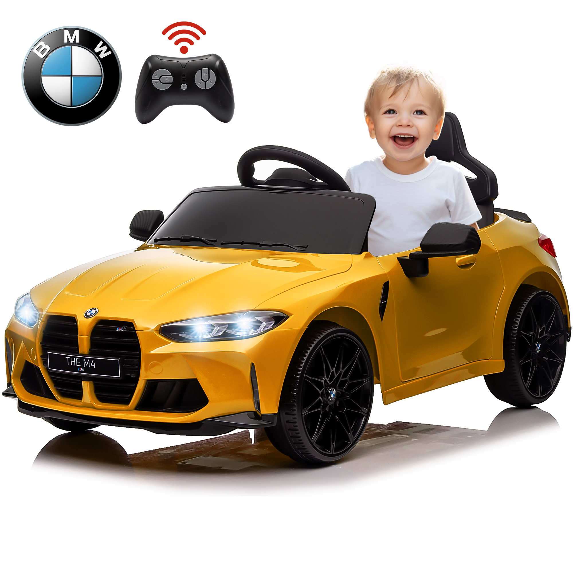 iYofe 12V BMW M4 Kids Ride on Car, Battery Powered, Remote Control ...