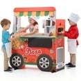 thumbnail image 1 of Wooden Pizza Food Truck Activity Center for Kids, 3+ | Play Kitchen for Kids with Wooden Play Food, Ice Cream Cart, Toy Kitchen Sets, Toddler Kitchen Playset, Pretend Play Food Truck Playset, Red, 1 of 9