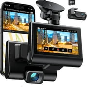 iZEEKER 4K Dash Cam Front and Rear Wi-Fi GPS, 4K+1080P Dual Dashcam, 3'' IPS Touchscreen, WDR, Night Vision, Parking Mode, G-Sensor, Black