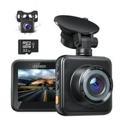 iZEEKER  Dash Camera Front and Rear, 1080P FHD Dual Car Camera with SD Card, Accident Recording, Parking Monitor, Night Vision, WDR