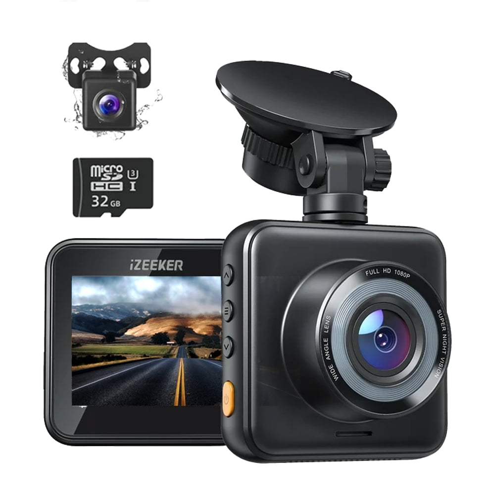 2.5K Dash Cam Front and Rear Camera with 32G SD Card, 1440P 170 G-Sensor, Night Vision, WDR