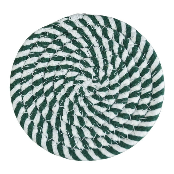 iZHH Drink Cotton Coasters,Absorbent Handmade Woven Coaster for Water Condensation, Fabric Coaster for Coffee Cups to Decor Table and Desk, Black