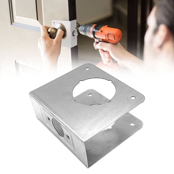 iZHH Stainless Door Reinforcement Plate & Door Lock Reinforcer – Durable Cover Plate for Knob, Deadbolt & Wood/Metal Doors – Easy Install, Home Security Upgrade for DIY, Homeowners & Landlords,Silver