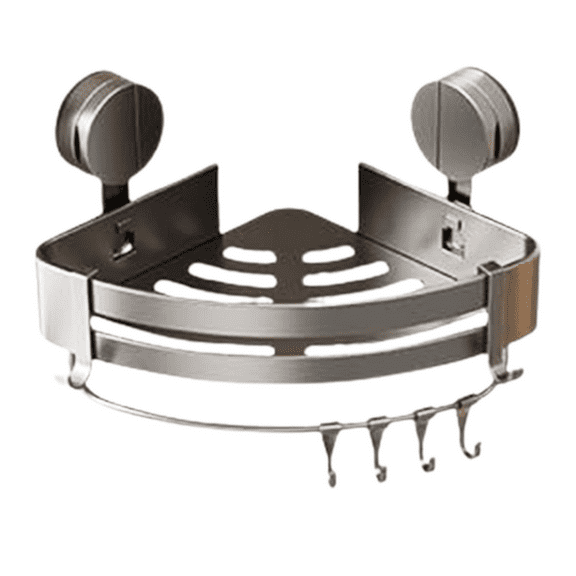 iZHH Suction Cup Bathroom Storage Shelf – Triangle Corner Organizer, Perforation-Free,Durable and Waterproof for Shampoo, Soap, and Toiletries, Ideal for Small Bathrooms, B