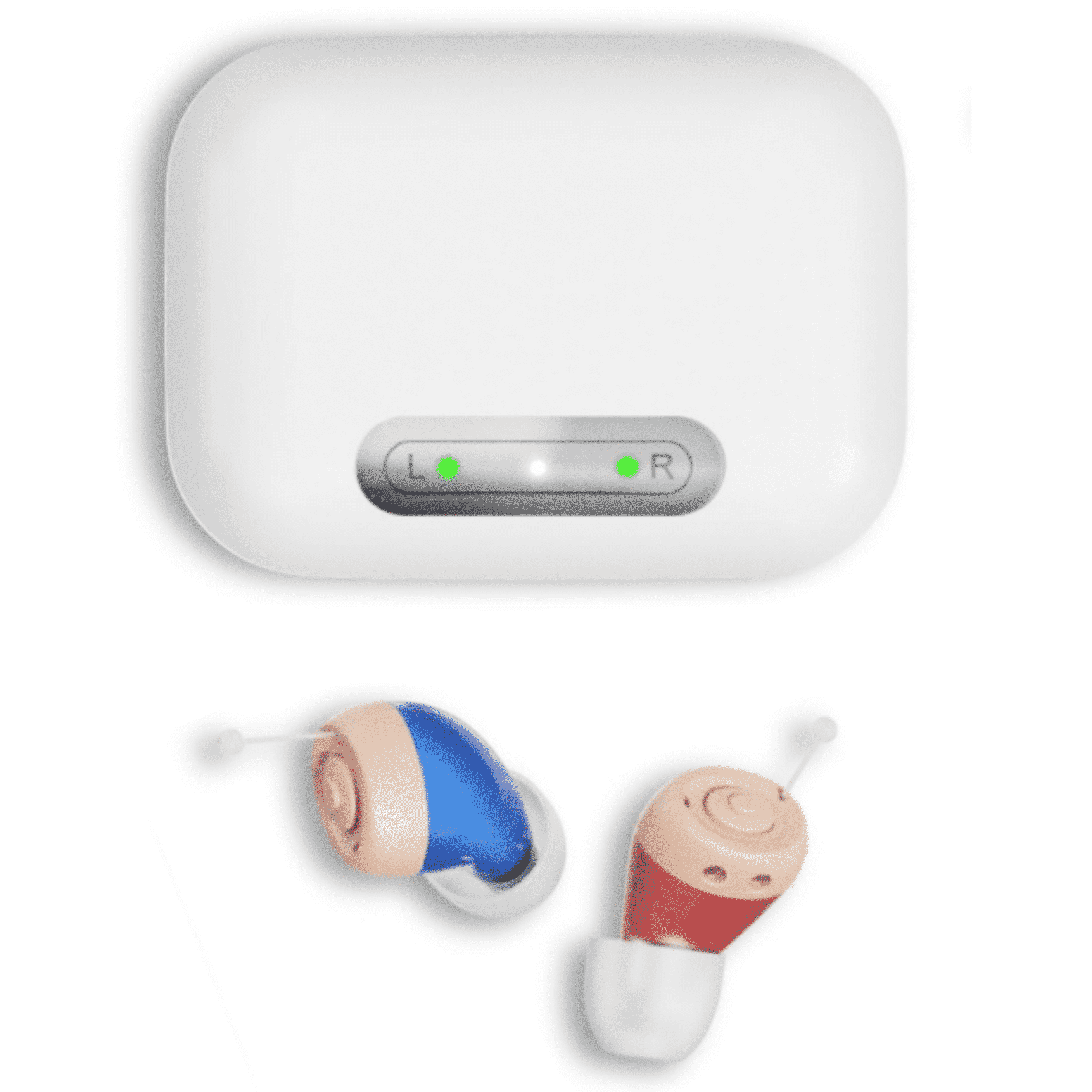 iadr Hearing Aids for Seniors Rechargeable with Noise Cancelling, Adults Hearing Amplifiers for Hearing Loss, Hearing Amplifiers with Magnetic Charging Case,Beige