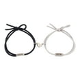 thumbnail image 1 of iaksohdu 1 Pair Magnetic Bracelet Heart-shaped BFF Letter Print Knotted Elastic Rope Adjustable Dress Up Gift Men Women Woven Bracelets Couple Jewelry Fashion Accessory, 1 of 8