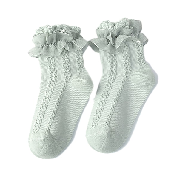 iaksohdu 1 Pair Toddler Socks Pure Color Comfortable Dancing Socks Ruffle Stockings for Home Usage